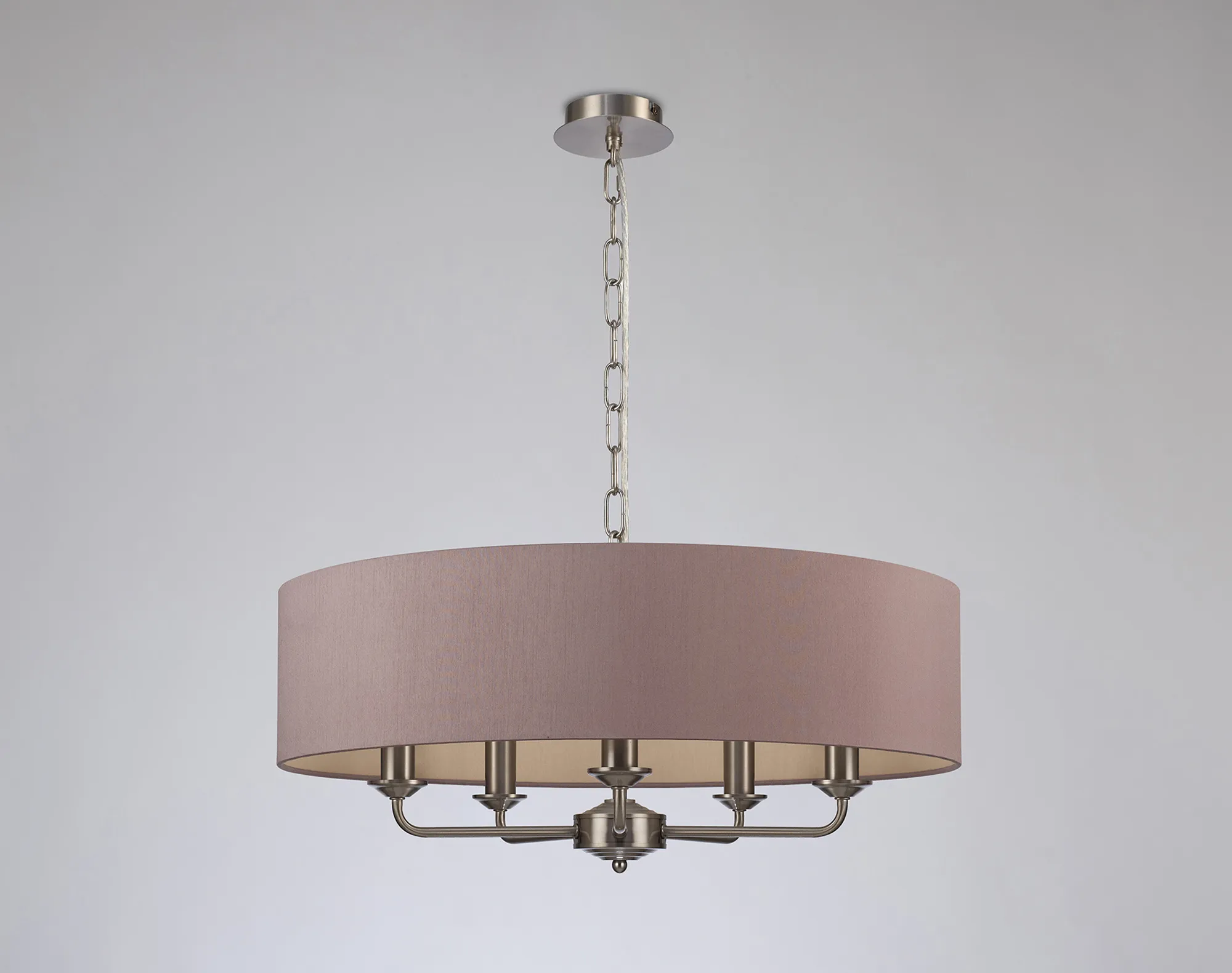 Banyan 60cm 5 Light Pendant Satin Nickel; Taupe/Halo Gold DK0069  Deco Banyan SN TA